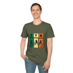 Gym Retro Blocks T‑Shirt — Vintage Fitness Silhouette Tee