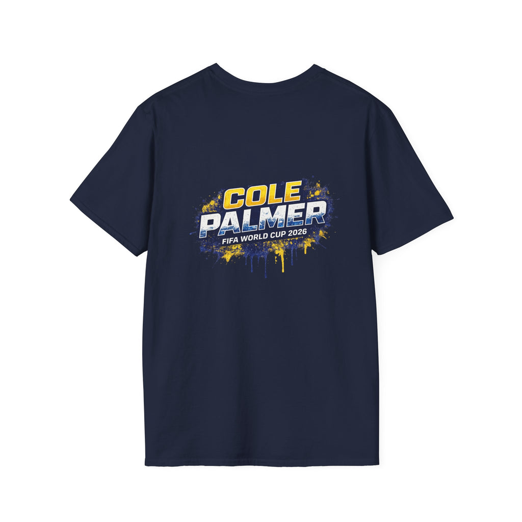 Soccer Player Graphic T-Shirt — 'England Legend' Blue Splash Design