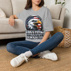 Patriotic Eagle T-Shirt — 'Freedom in My Blood' American Flag Tee design.
