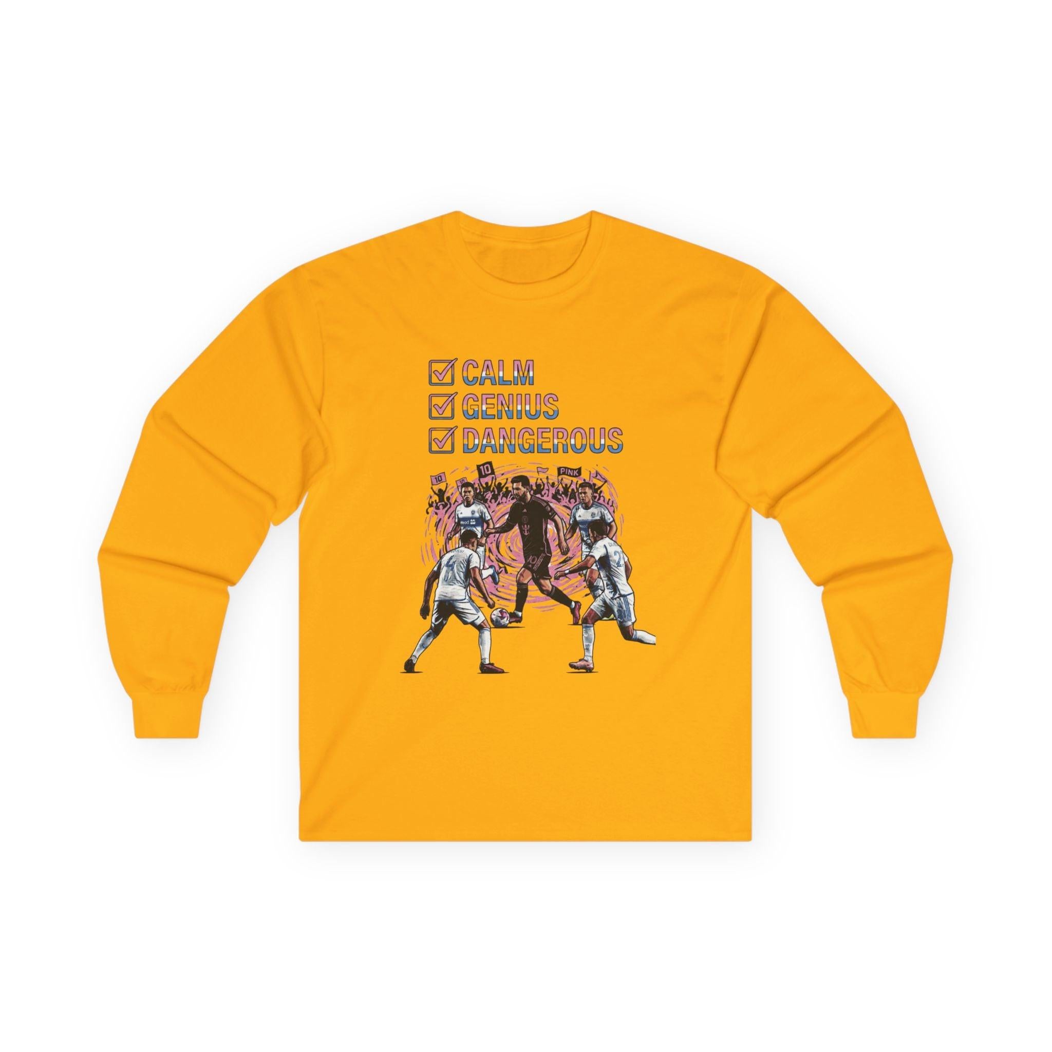 Long Sleeve Football Shirt – World Cup 2026 Fan Tee "Calm Dangerous Genius".