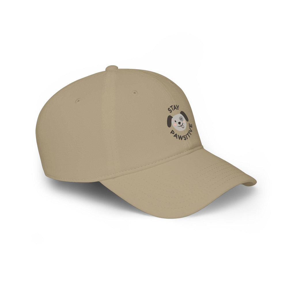 Stay Pawsitive dog embroidered baseball cap