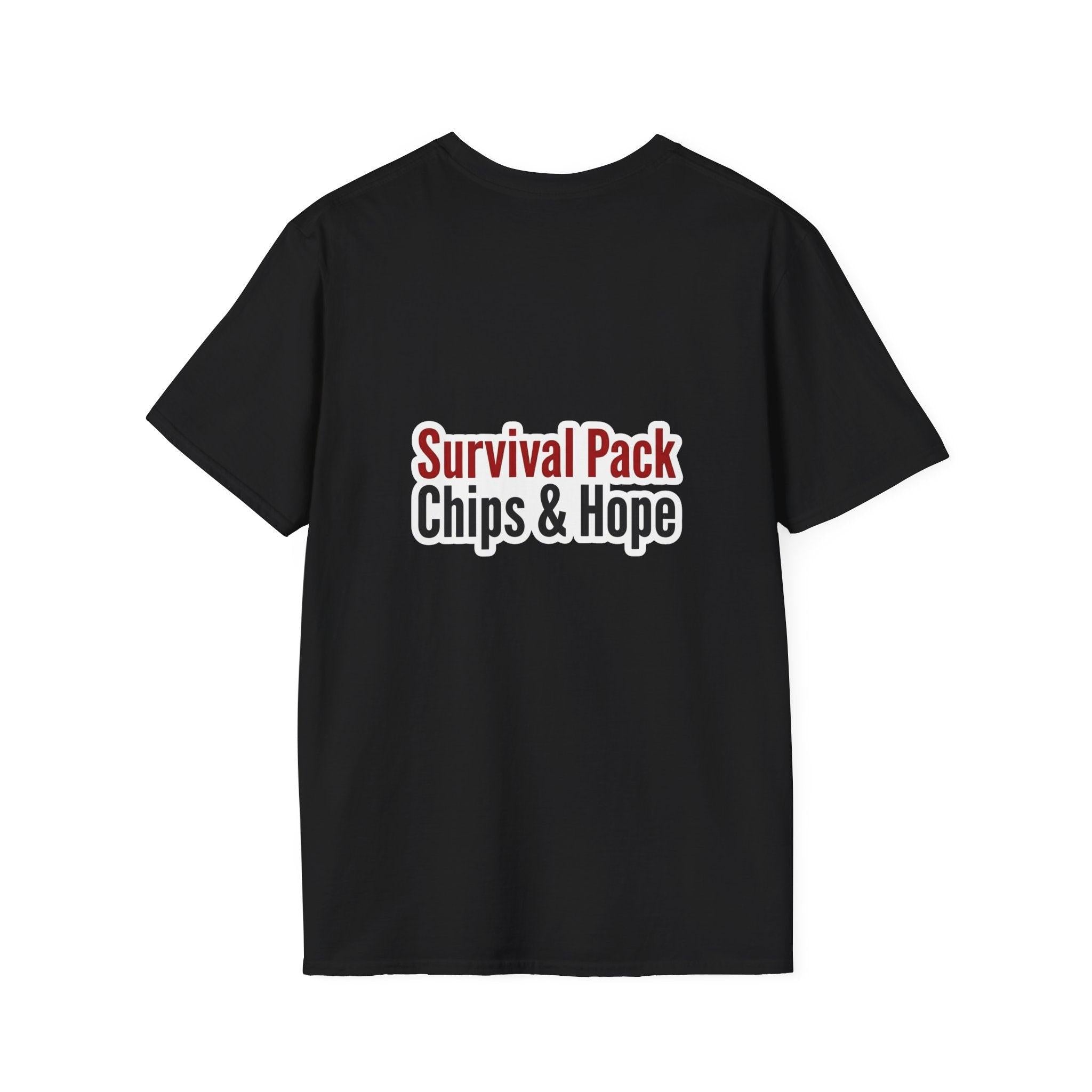 Unisex - Legends Unite Fans’ Choice World Cup T-Shirt — “Survival Pack: Chips & Hope”.