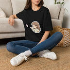 Kawaii Girl Blowing Hearts T-Shirt — Cute Anime Graphic Tee