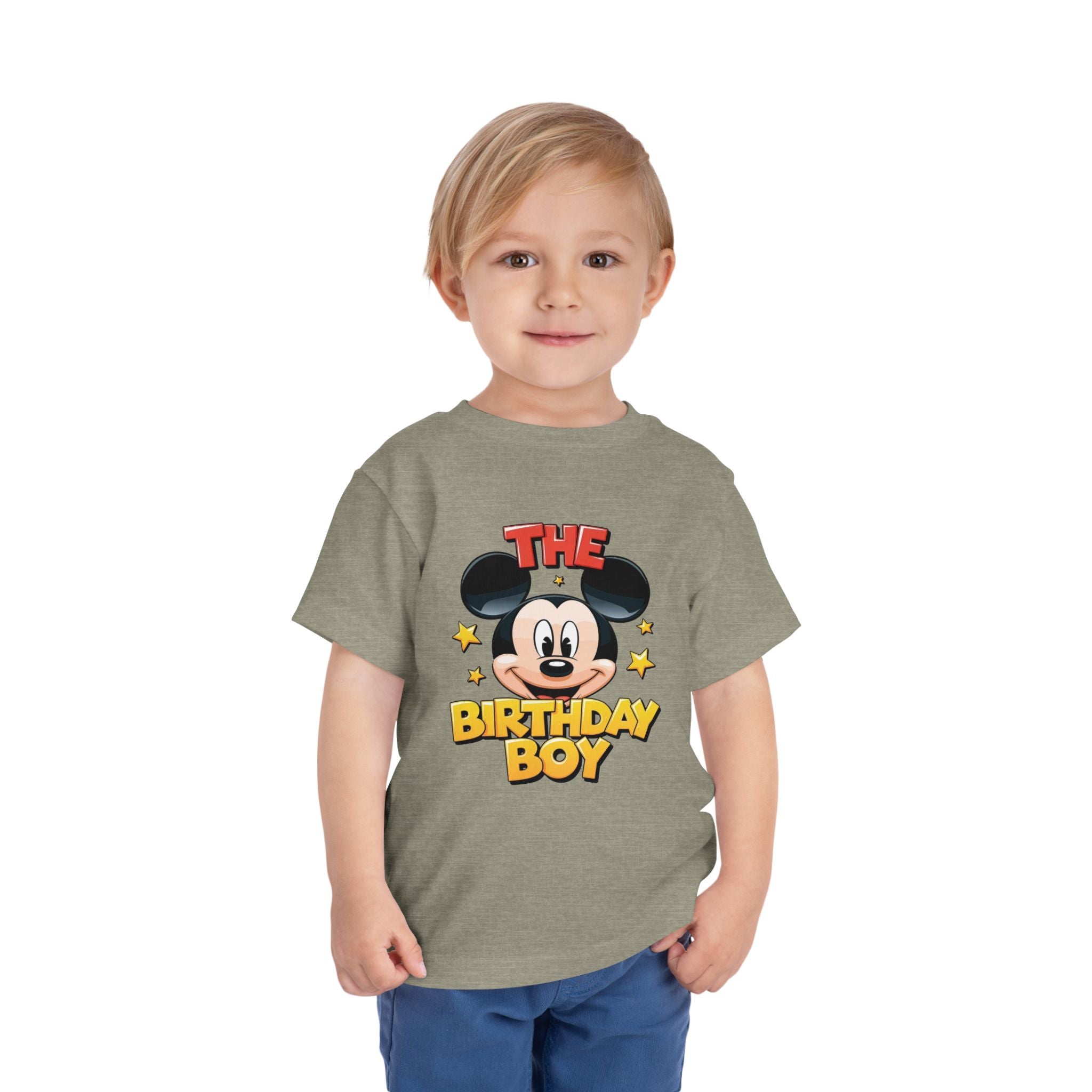 Toddler Tee — "The Birthday Boy" Cartoon Mouse Party Shirt