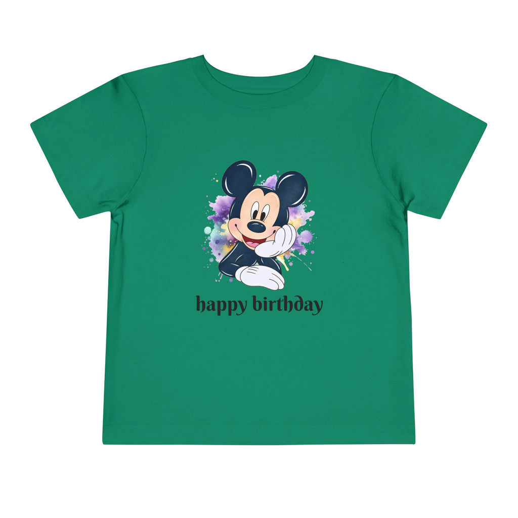 Toddler Tee — Cute Mickey "happy birthday" Birthday Shirt for Kids