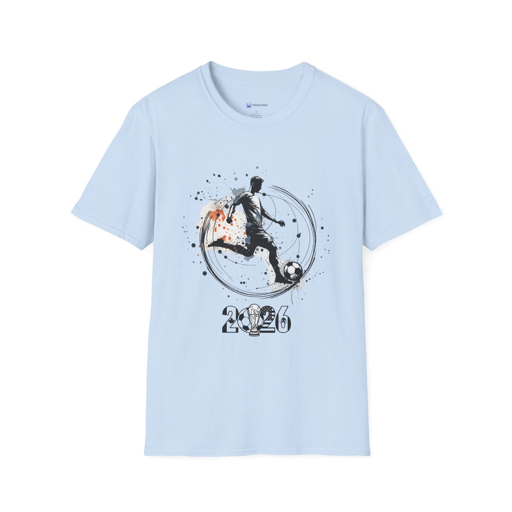 Soccer Player Silhouette T‑Shirt — 2026 Grunge Football Design
