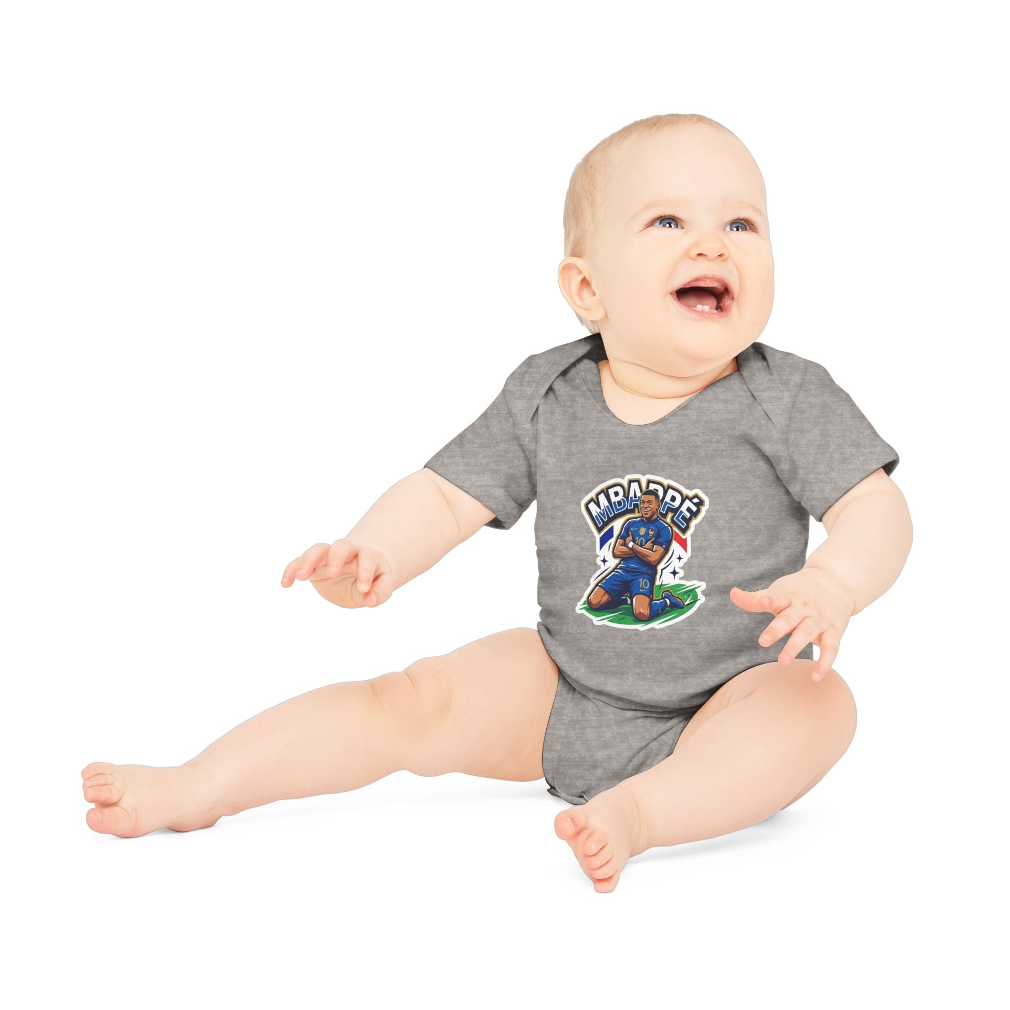 Baby Bodysuit - "France #10 Footballer Rising Star Fan Version" Future Soccer Player & Game Day Energy Organic Baby Onesie