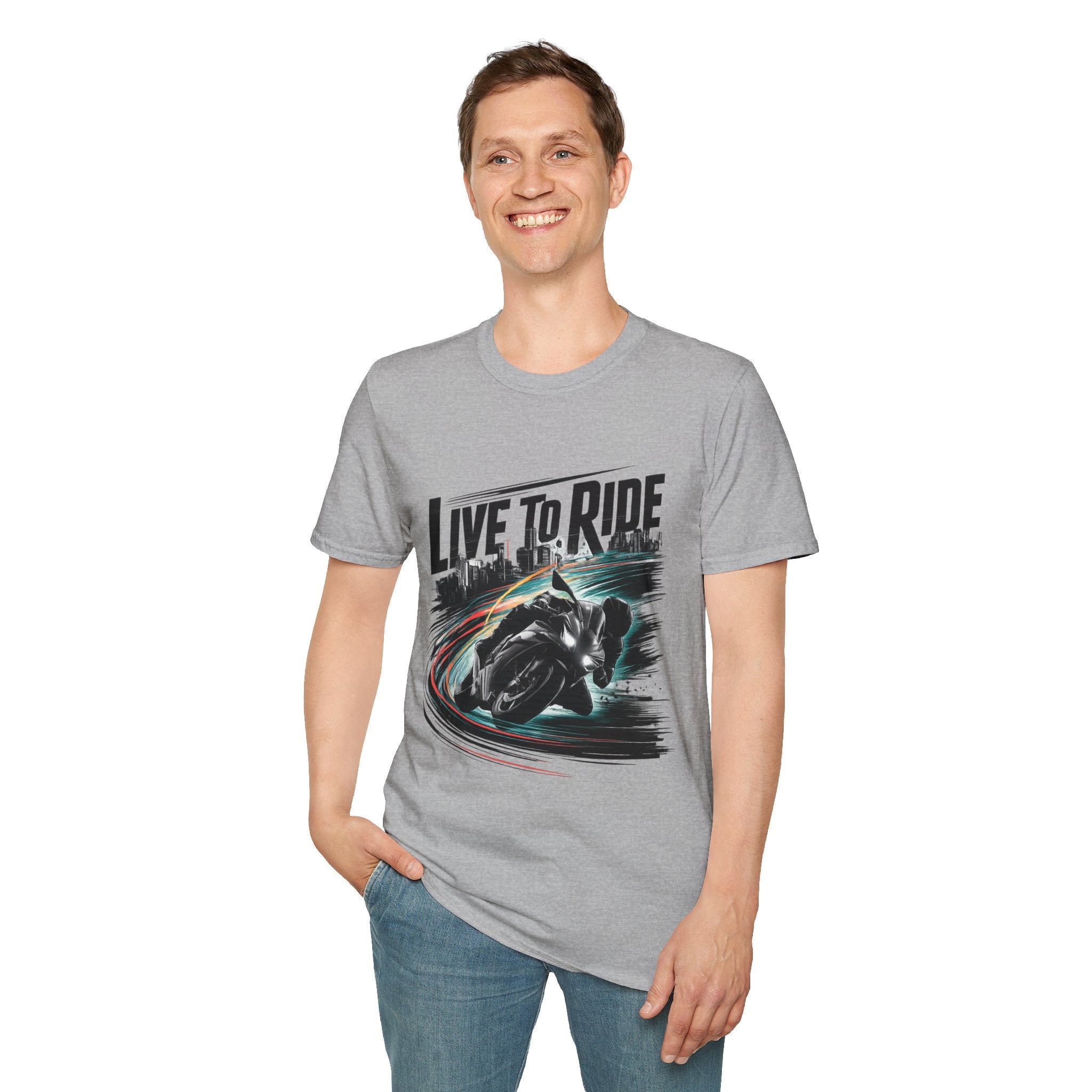 Motorcycle T‑Shirt — "Live to Ride" Racing Bike Graphic Tee