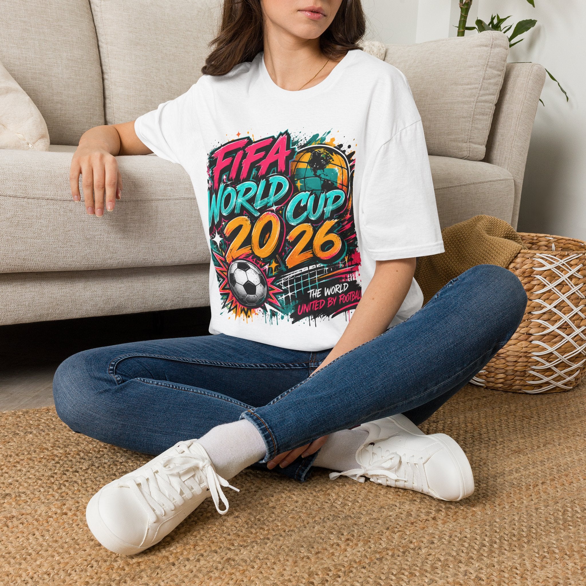 Soccer 2026 T-Shirt —  Bright color splash Graphic Tee.