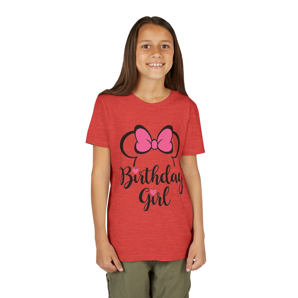Birthday Girl Youth Tee — Pink Bow Party Shirt for Girls