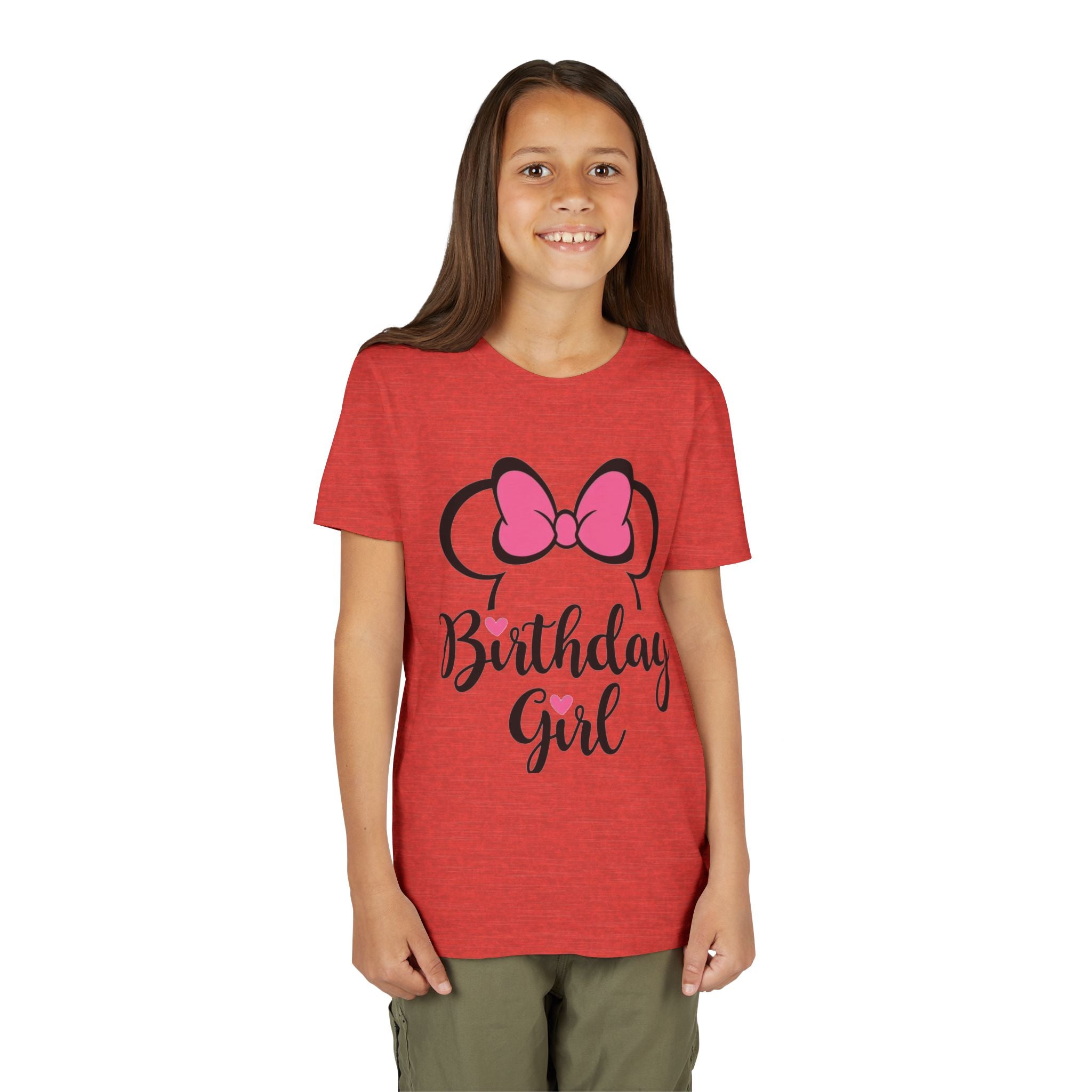 Birthday Girl Youth Tee — Pink Bow Party Shirt for Girls