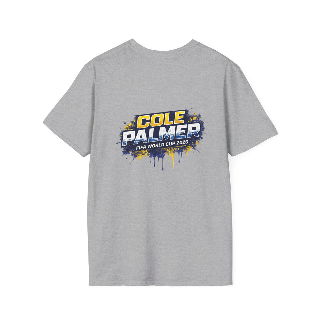 Soccer Player Graphic T-Shirt — 'England Legend' Blue Splash Design