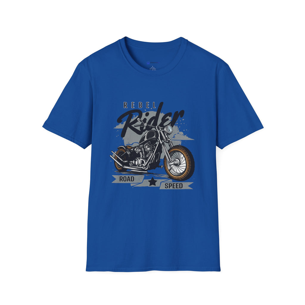 Rebel Rider Motorcycle T-Shirt — Vintage Biker Graphic Tee