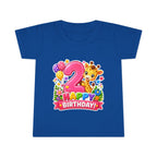 2nd Birthday Toddler T-Shirt — Cute Giraffe "Happy Birthday" Design