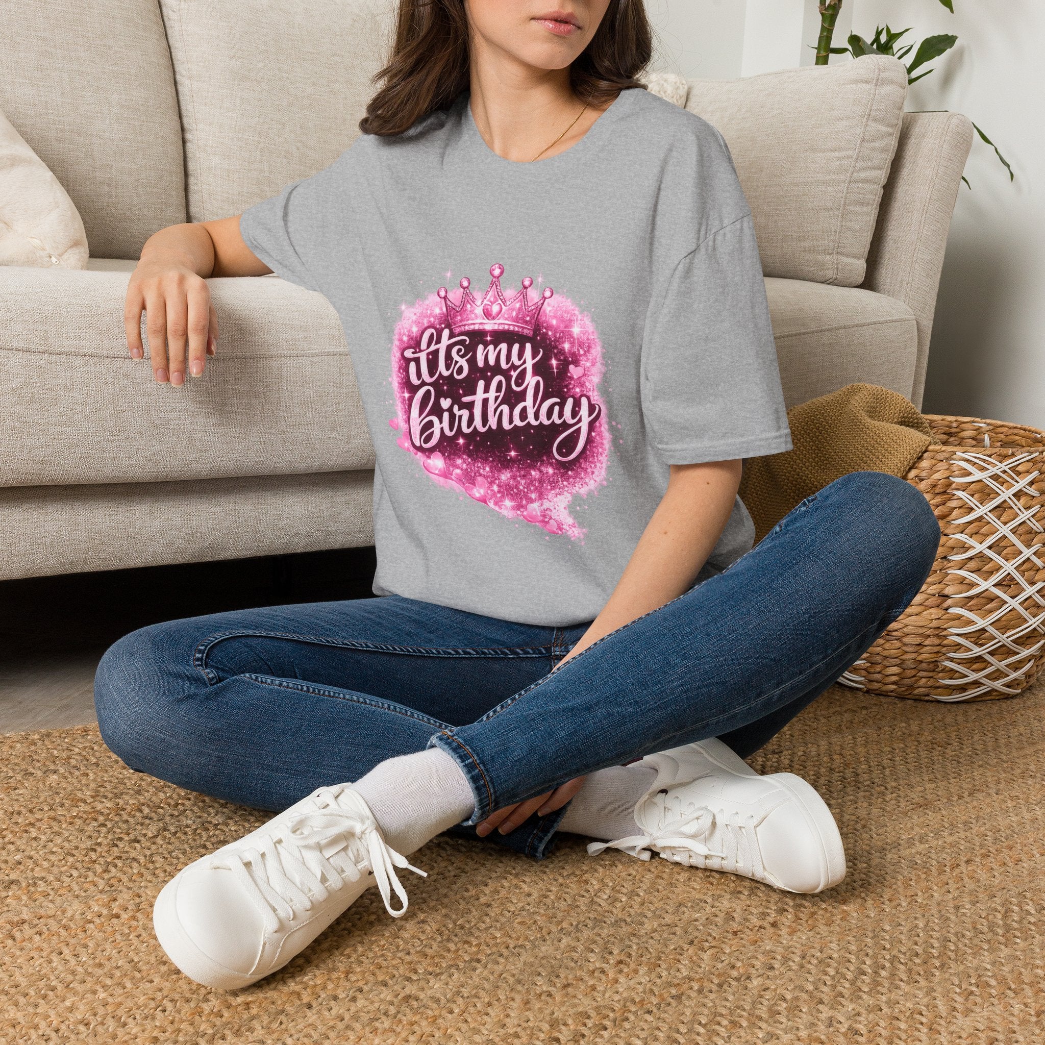 Birthday T-Shirt — “It's My Birthday” Pink Crown Celebration Tee