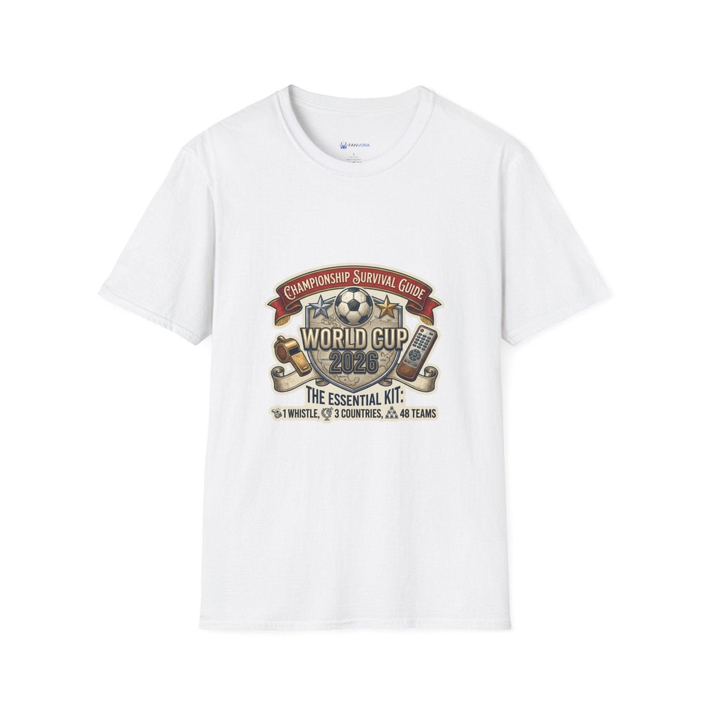 Unisex - World Cup Survival Guide T-Shirt — "The Essential Kit" Soccer Fan Tee.