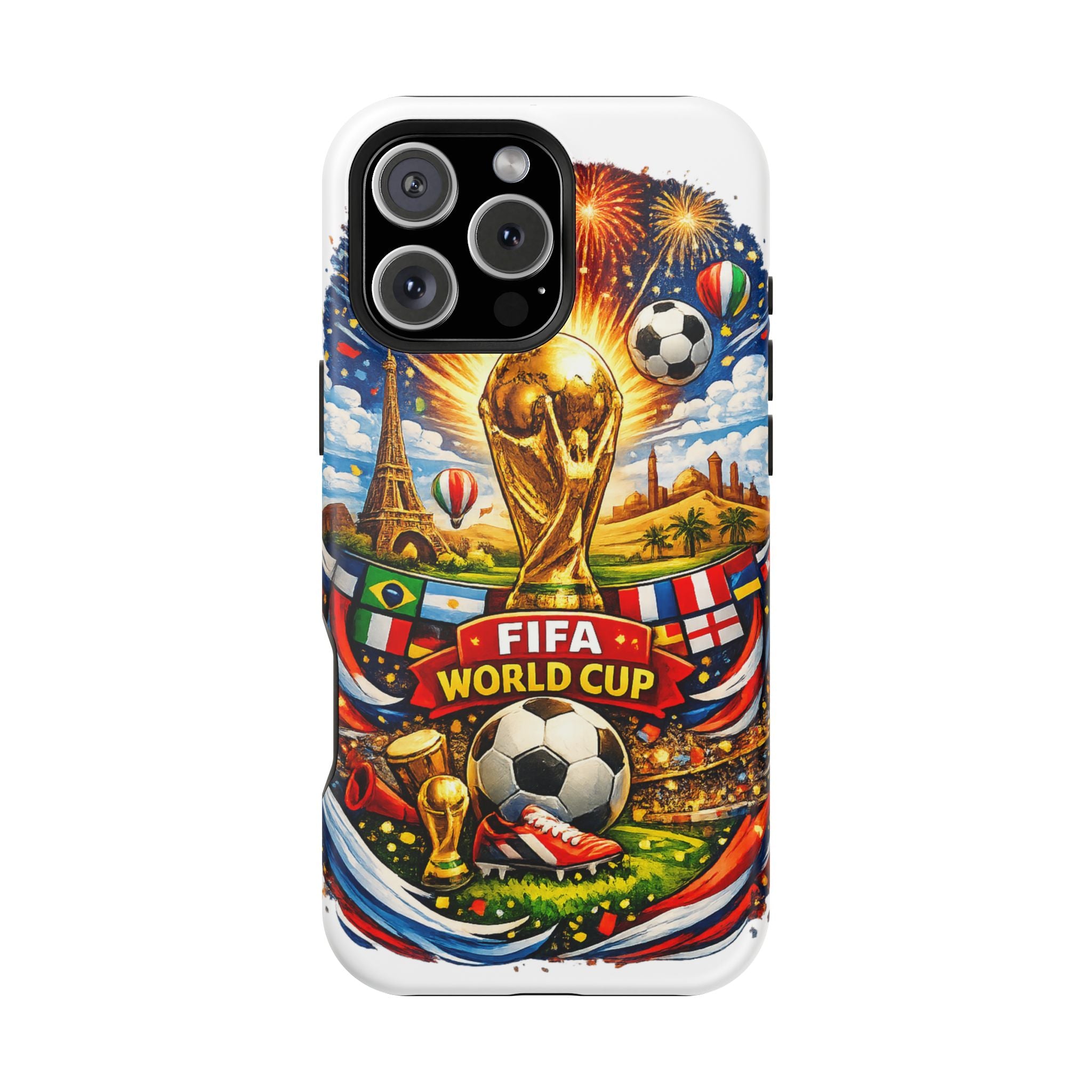 Soccer Magnetic Impact-Resistant Phone Case — FIFA Trophy Design