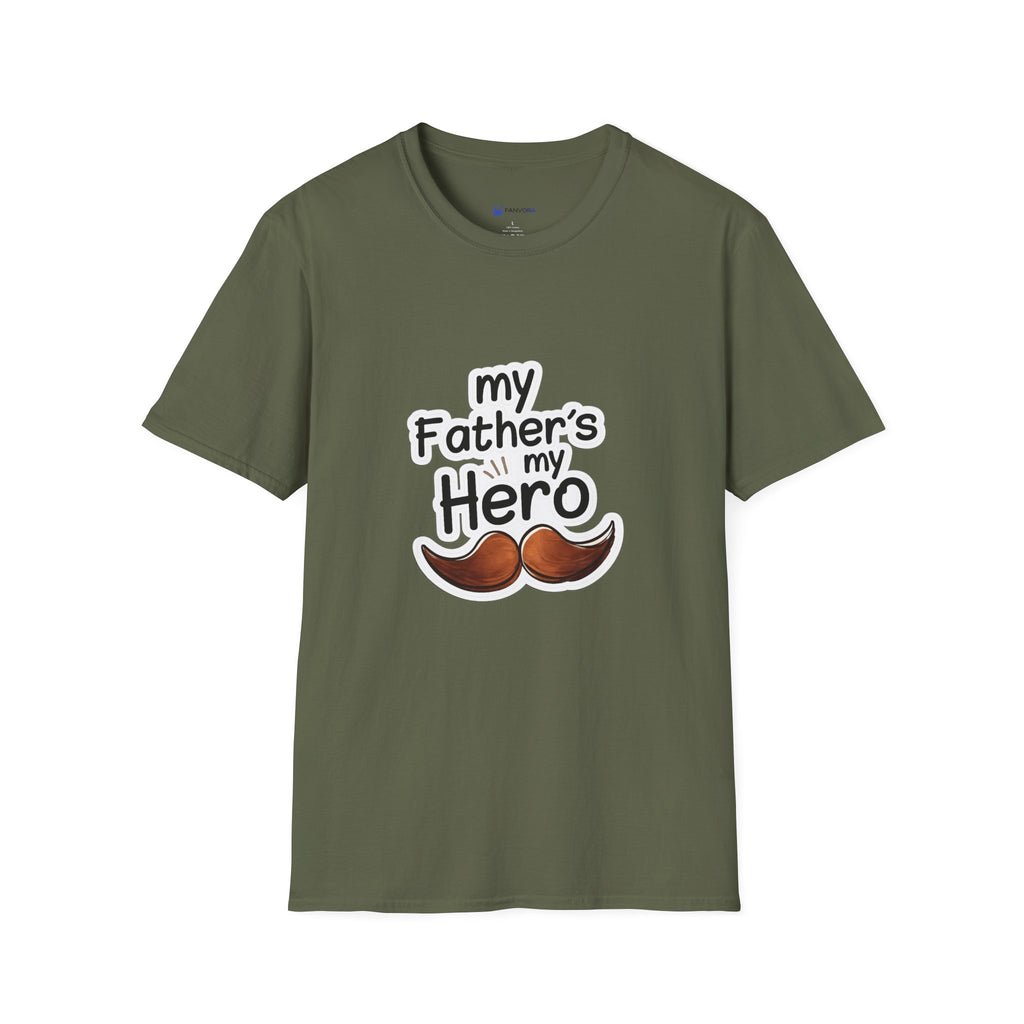 My Father's My Hero T-Shirt – Father's Day Mustache Gift Tee