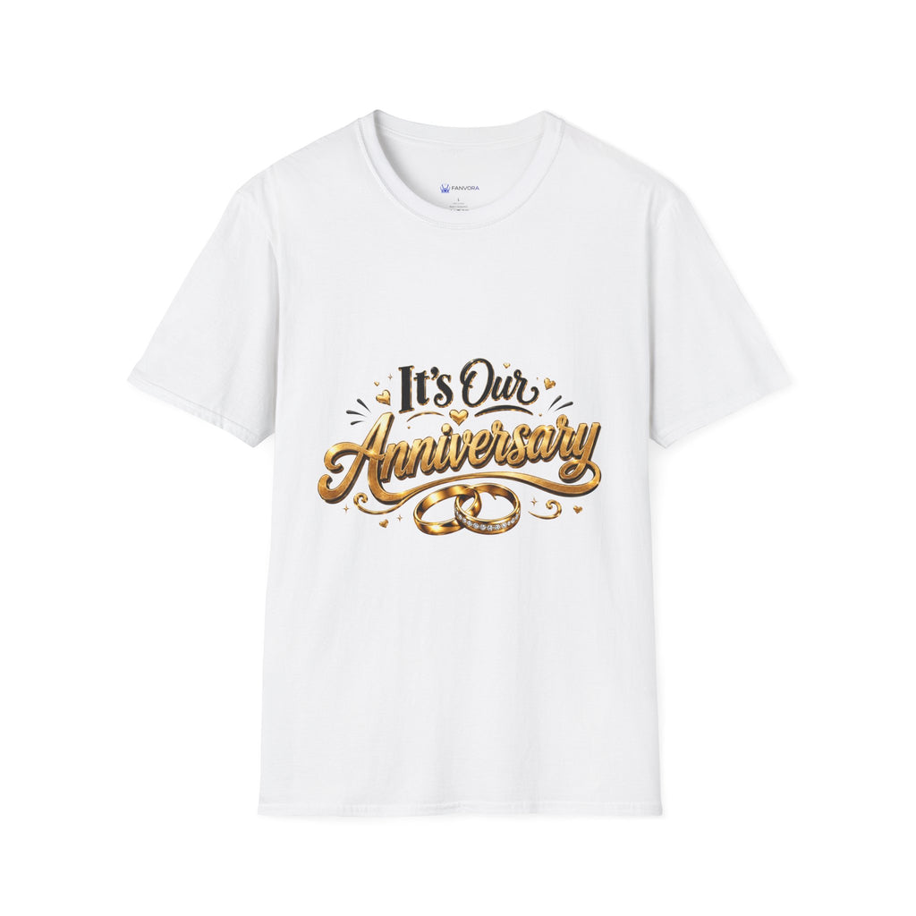 Anniversary T-Shirt — "It's Our Anniversary" Gold Script Tee