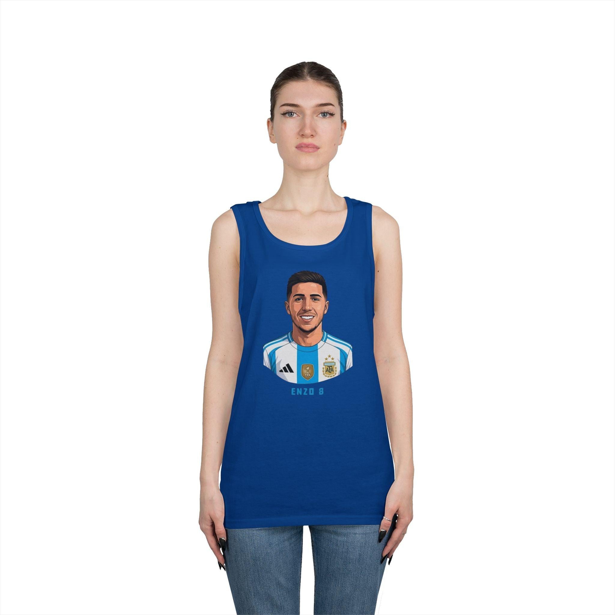 "I am Here to Stay" Argentina Soccer Star Tank Top — Jersey Portrait World Cup 2026.