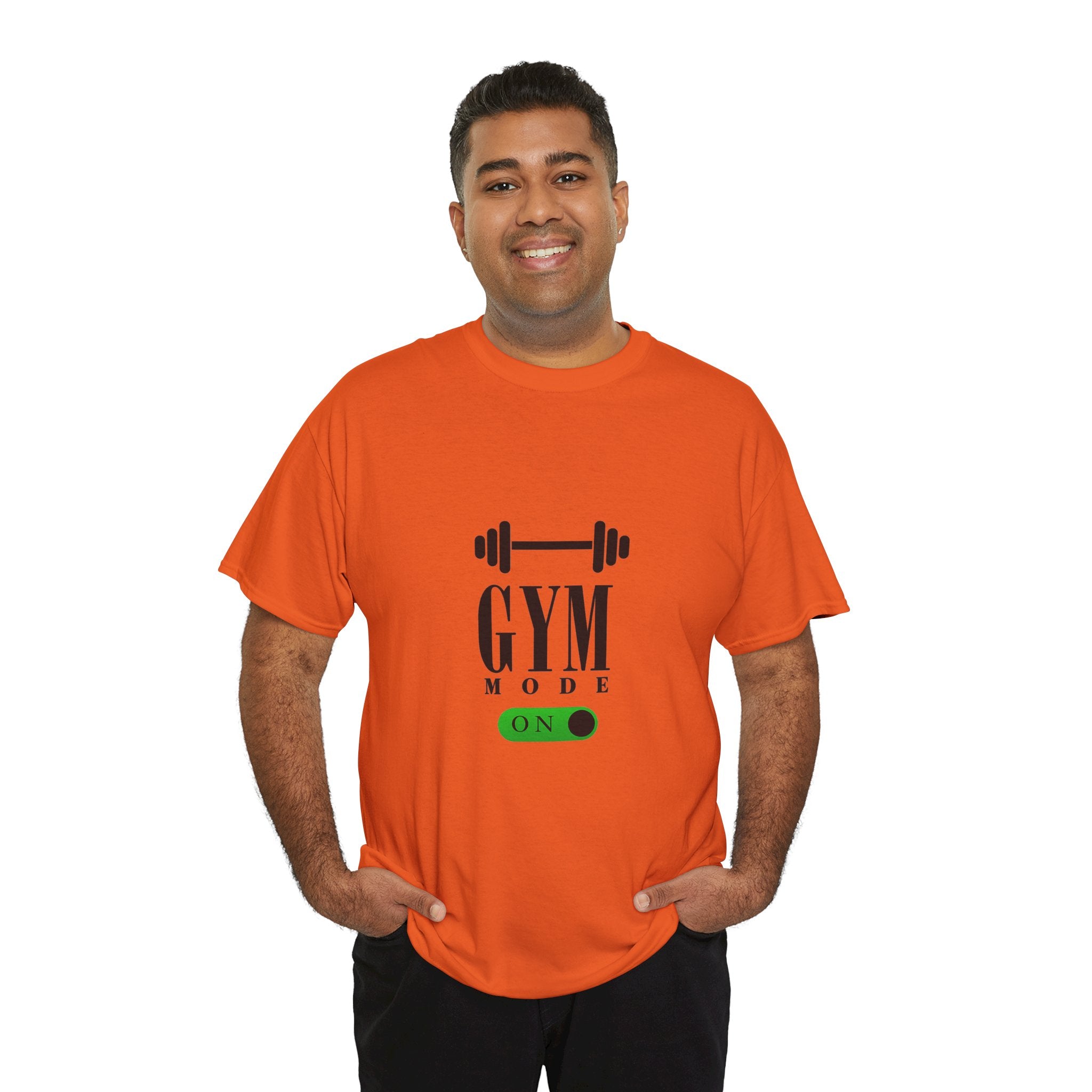 Gym Mode On T-Shirt — Workout Tee with Barbell Graphic
