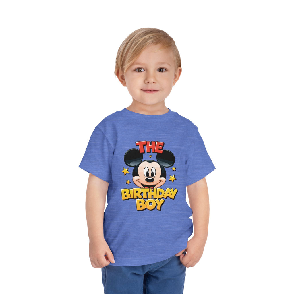 Toddler Tee — "The Birthday Boy" Cartoon Mouse Party Shirt