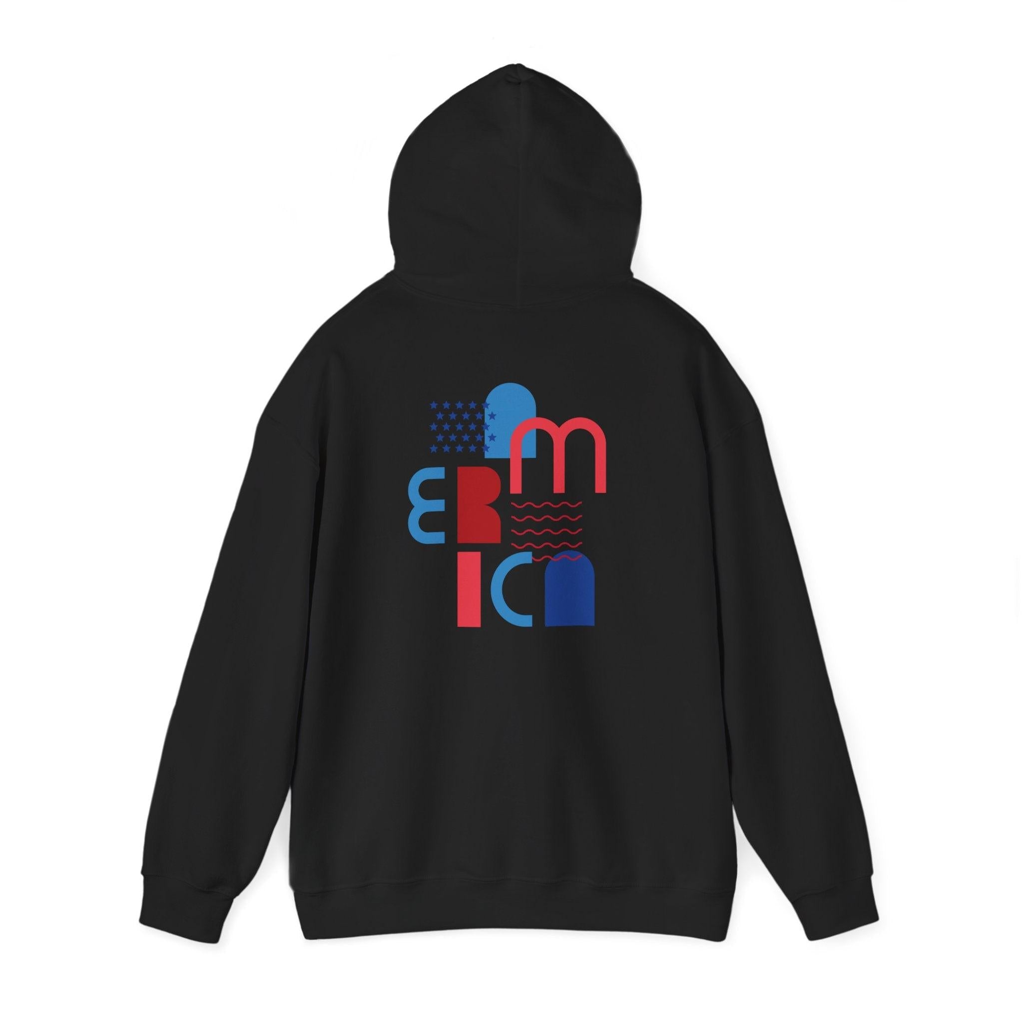 American Patriot Graphic Hoodie — Patriotic Fourth of July Sweatshirt.