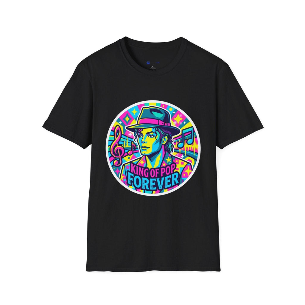 T-Shirt — King of Pop Forever Retro Neon Graphic Tee.