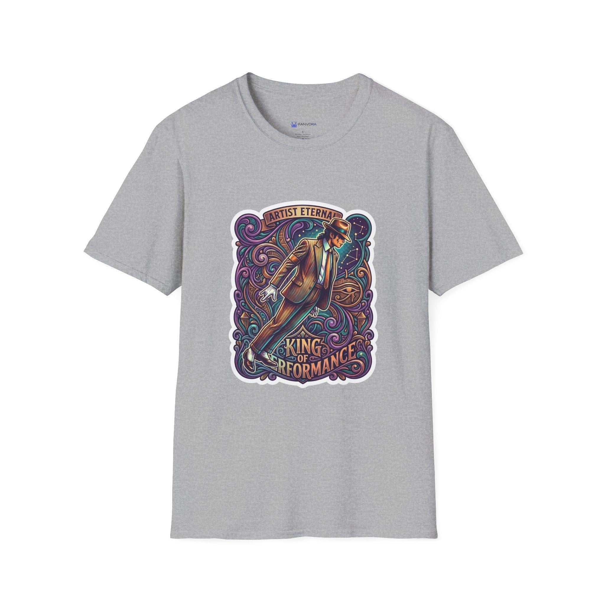 Michael Jackson King of Performance retro tribute graphic t-shirt design