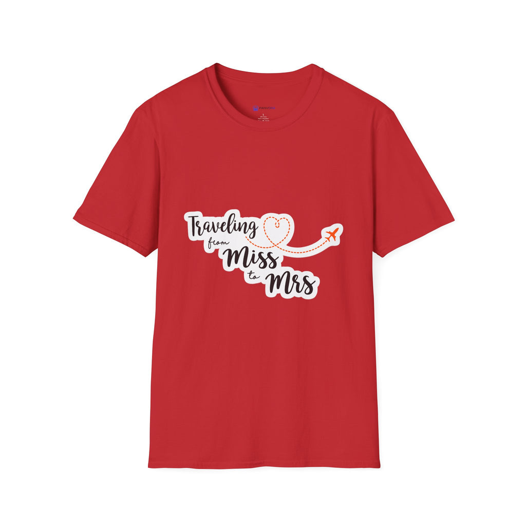 T-Shirt — "Traveling from Miss to Mrs" Bridal Bachelorette Vacation Tee