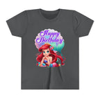 Birthday Youth Tee - Cute Mermaid "Happy Birthday" Graphic