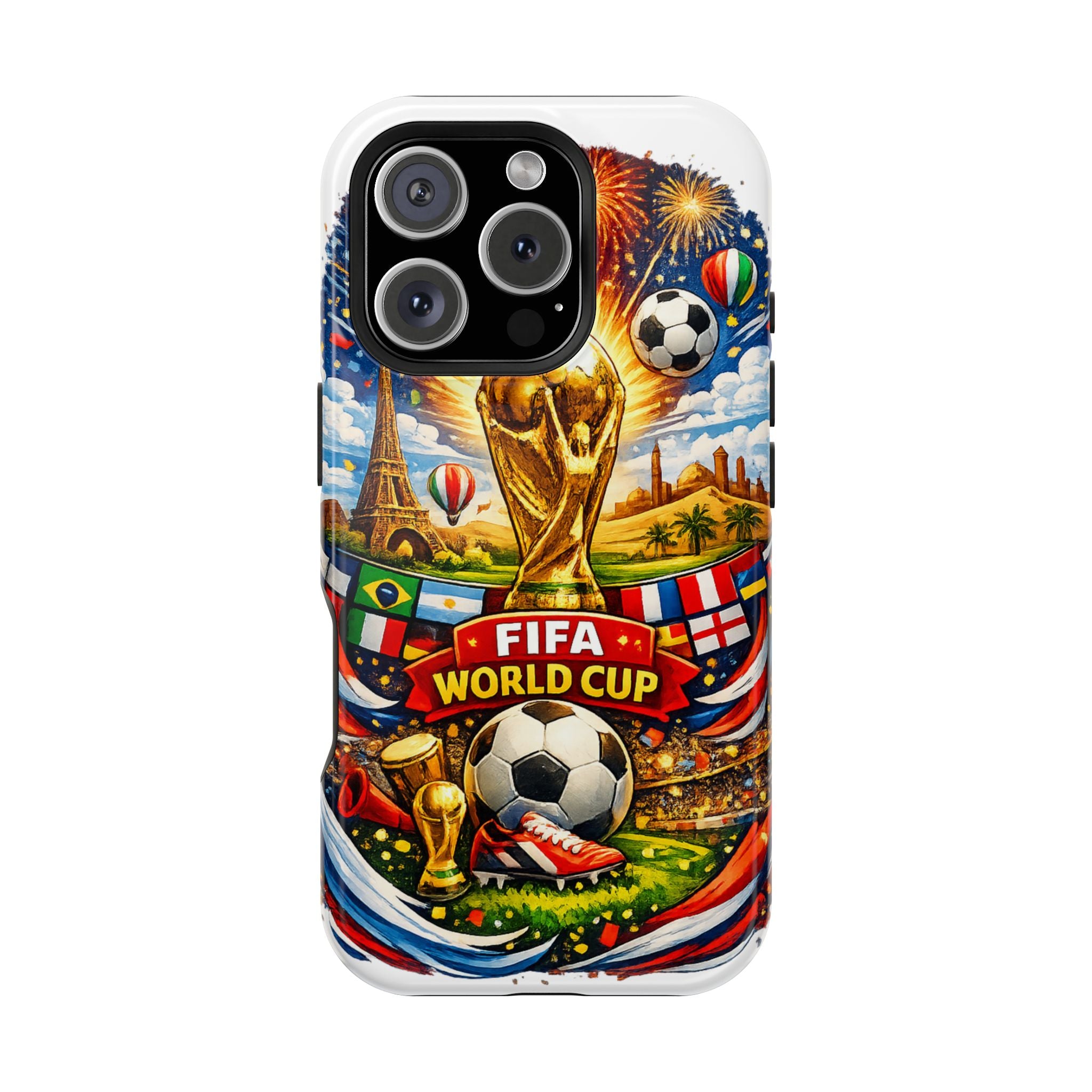 Soccer Magnetic Impact-Resistant Phone Case — FIFA Trophy Design