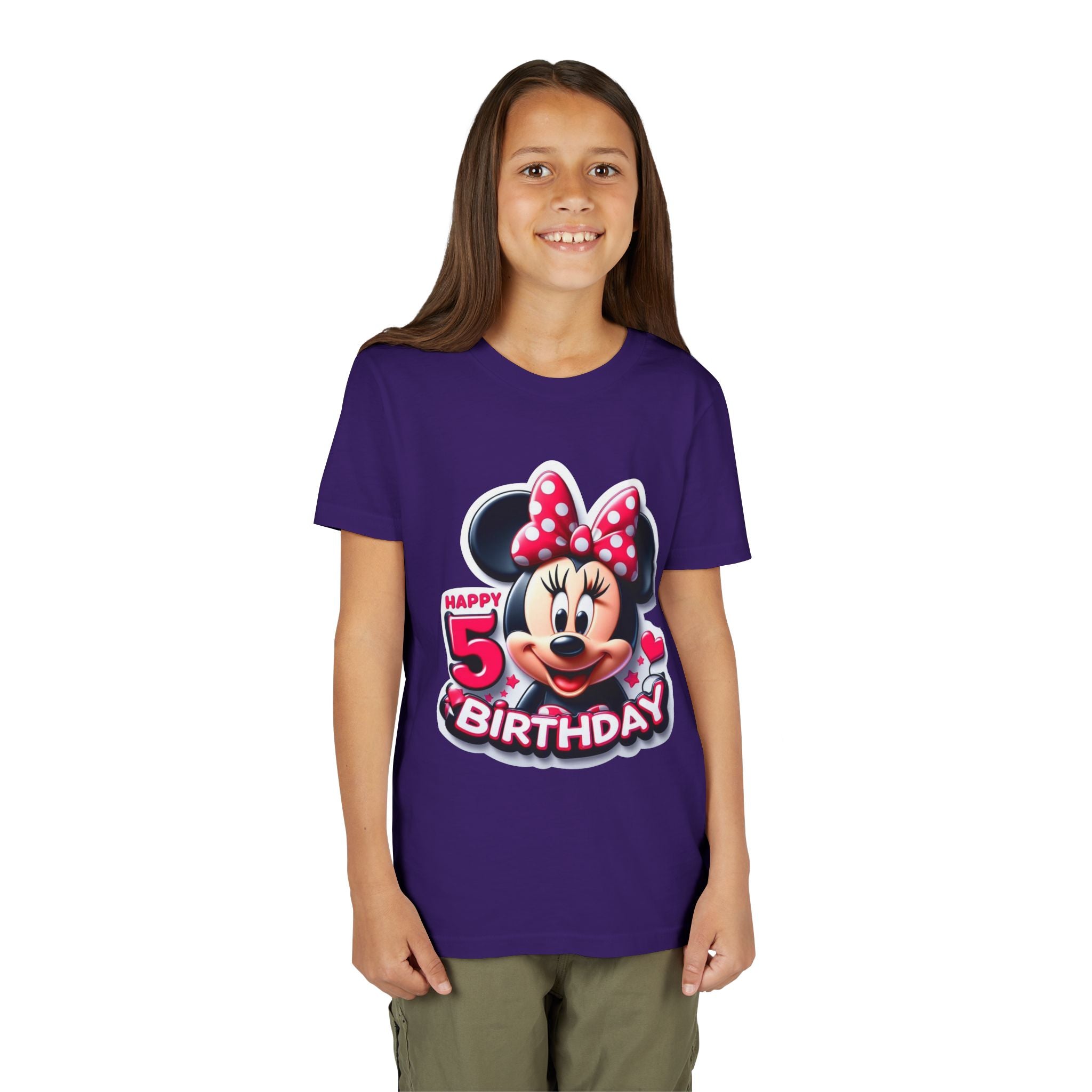 Minnie Mouse Happy 5th Birthday Youth Tee