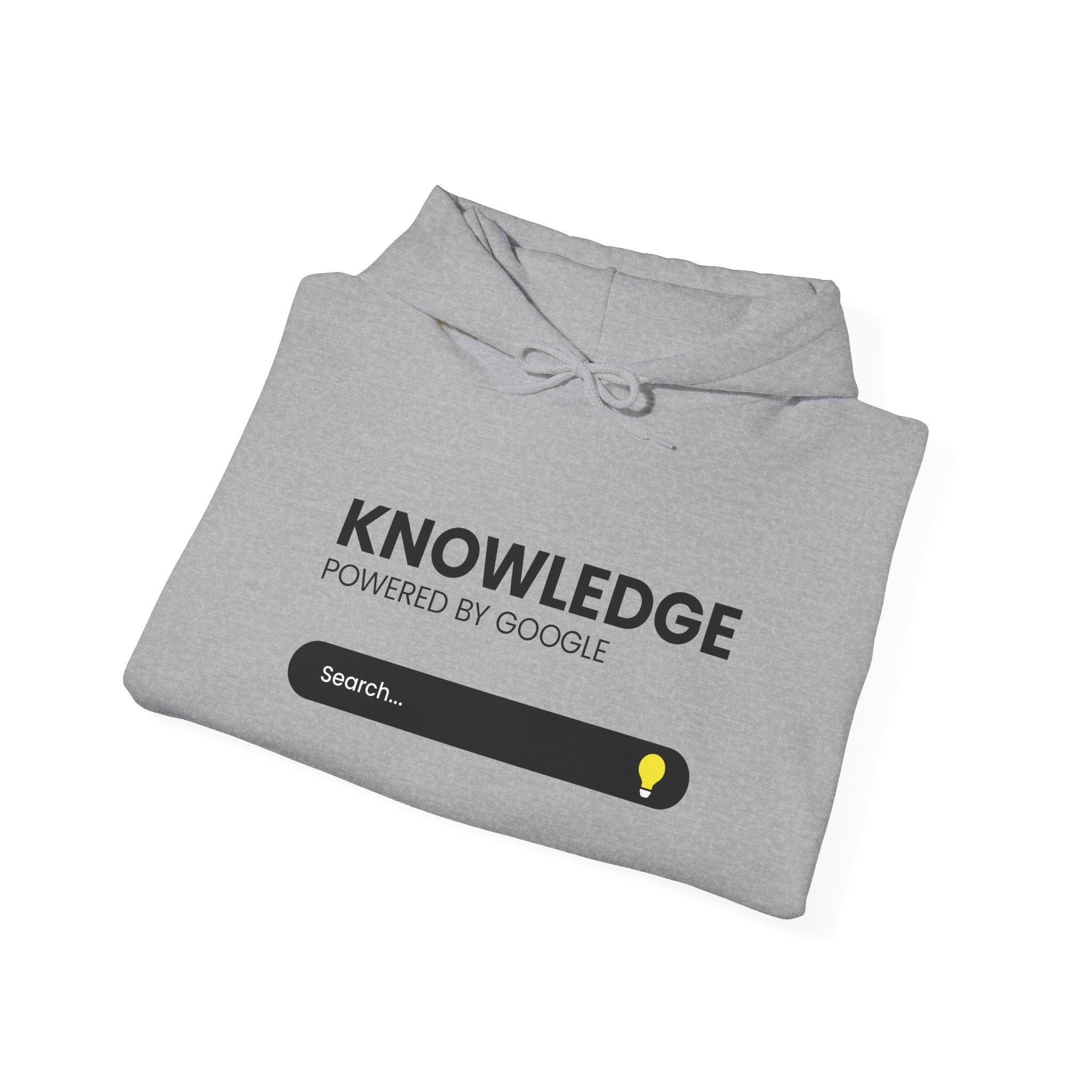 Knowledge Search Hoodie — "Knowledge Powered by Google" Pullover.