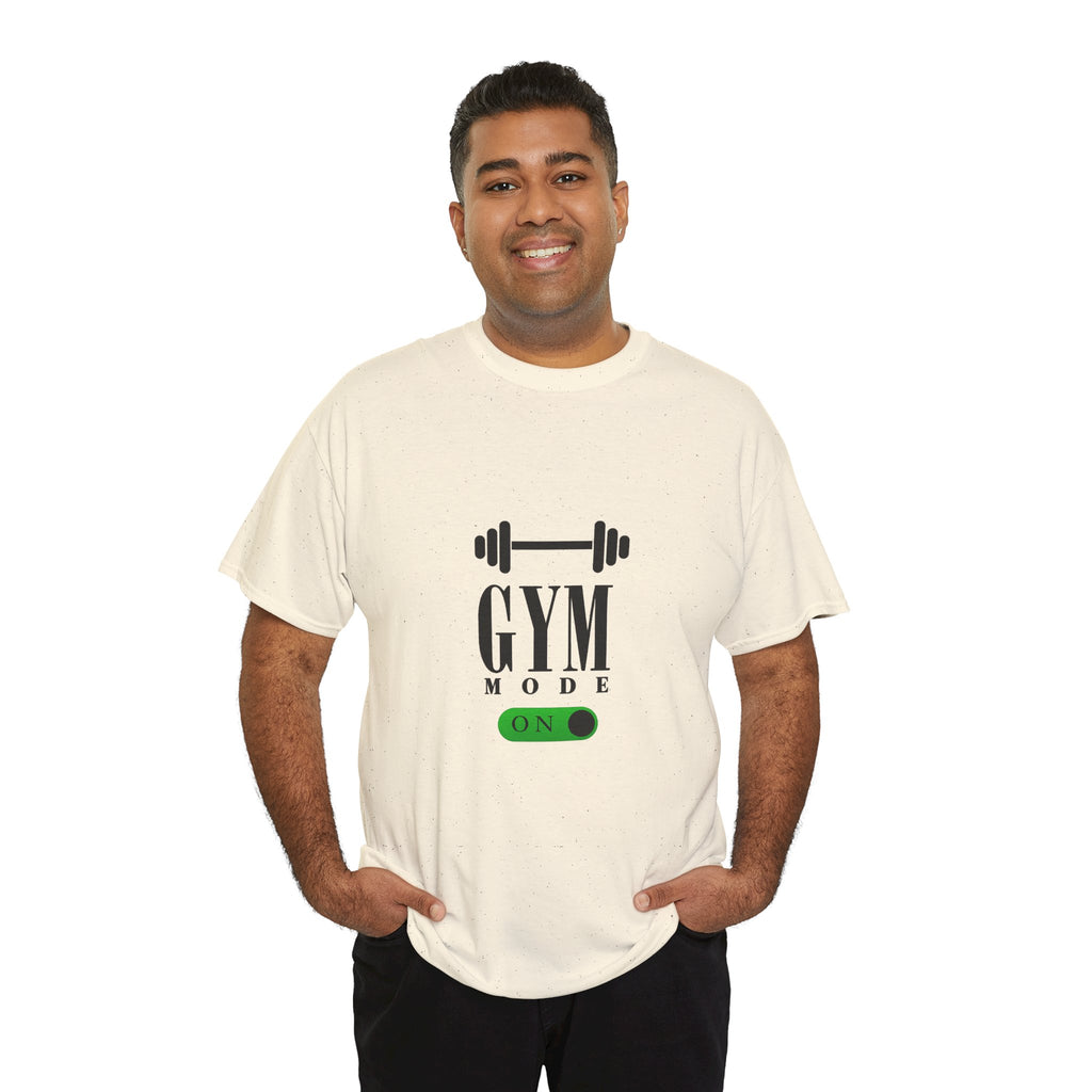 Gym Mode On T-Shirt — Workout Tee with Barbell Graphic
