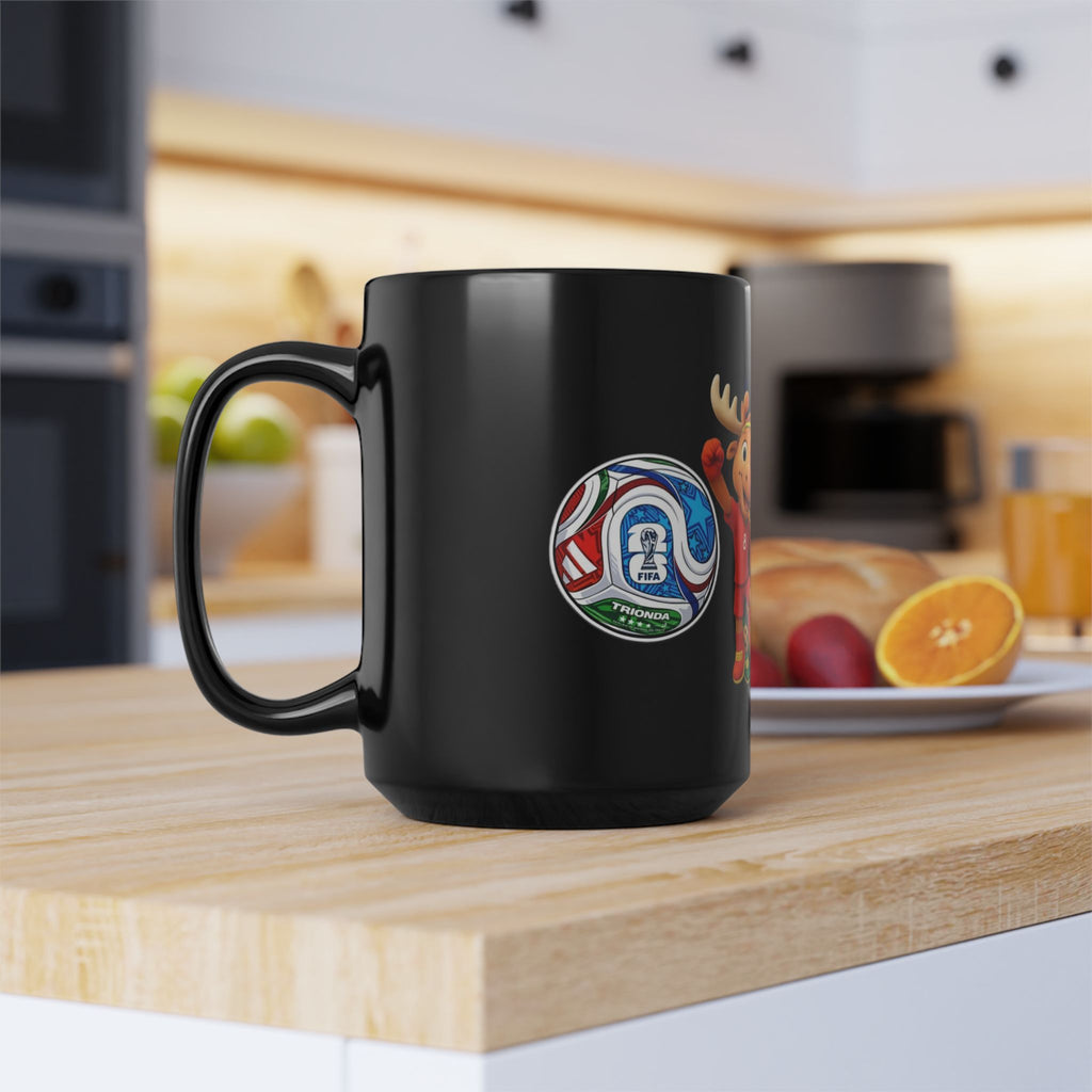 Kids Sports Mascot Black Mug — Personalized Name Option (11oz/15oz)