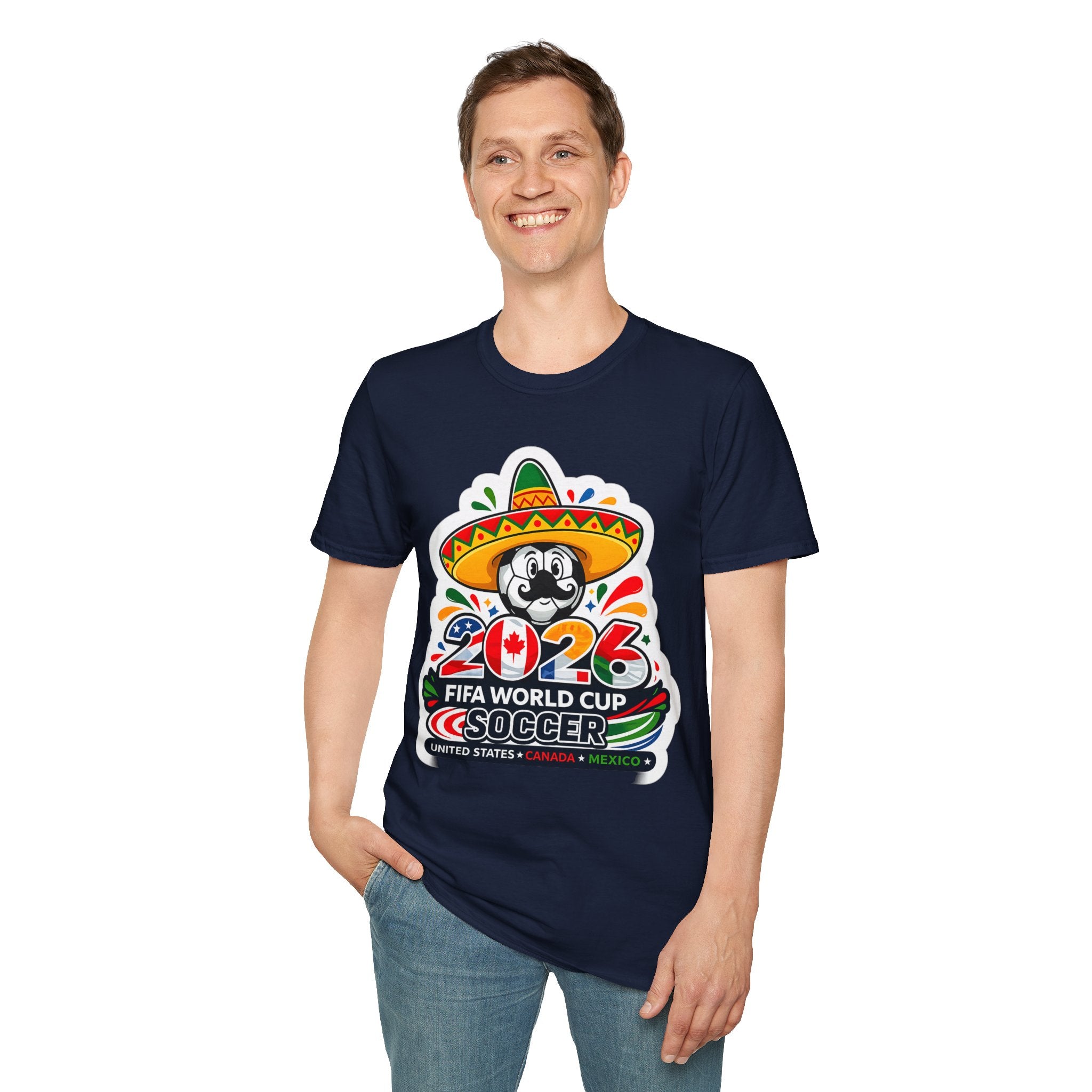 Soccer 2026 Soccer T-Shirt — Colorful Sombrero Mascot Design