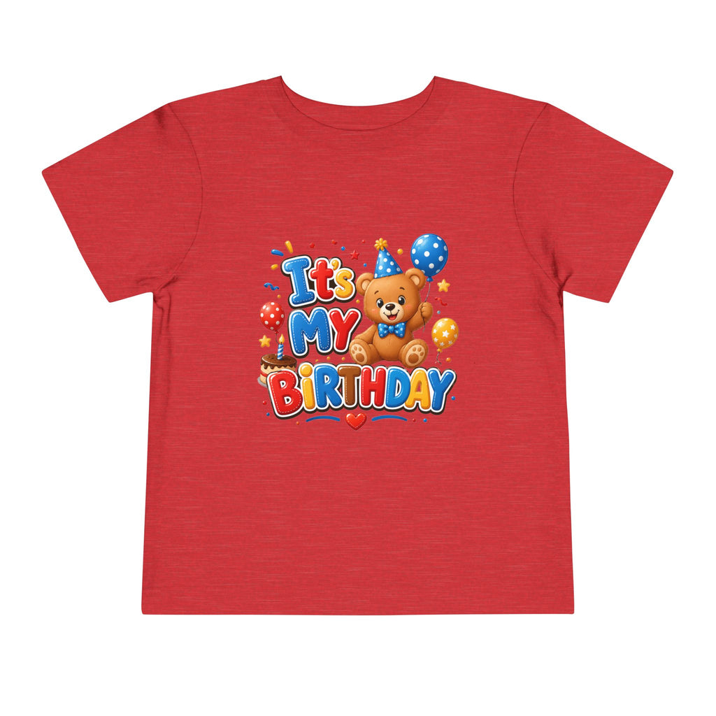 Toddler Birthday Tee — "It's My Birthday" Bear Party Shirt