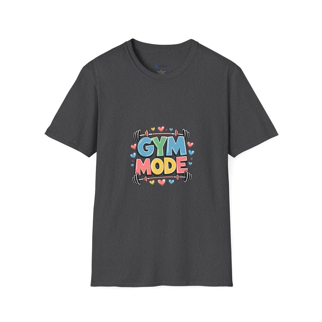 Gym Mode T-Shirt — Cute Barbell Fitness Tee for Gym Lovers