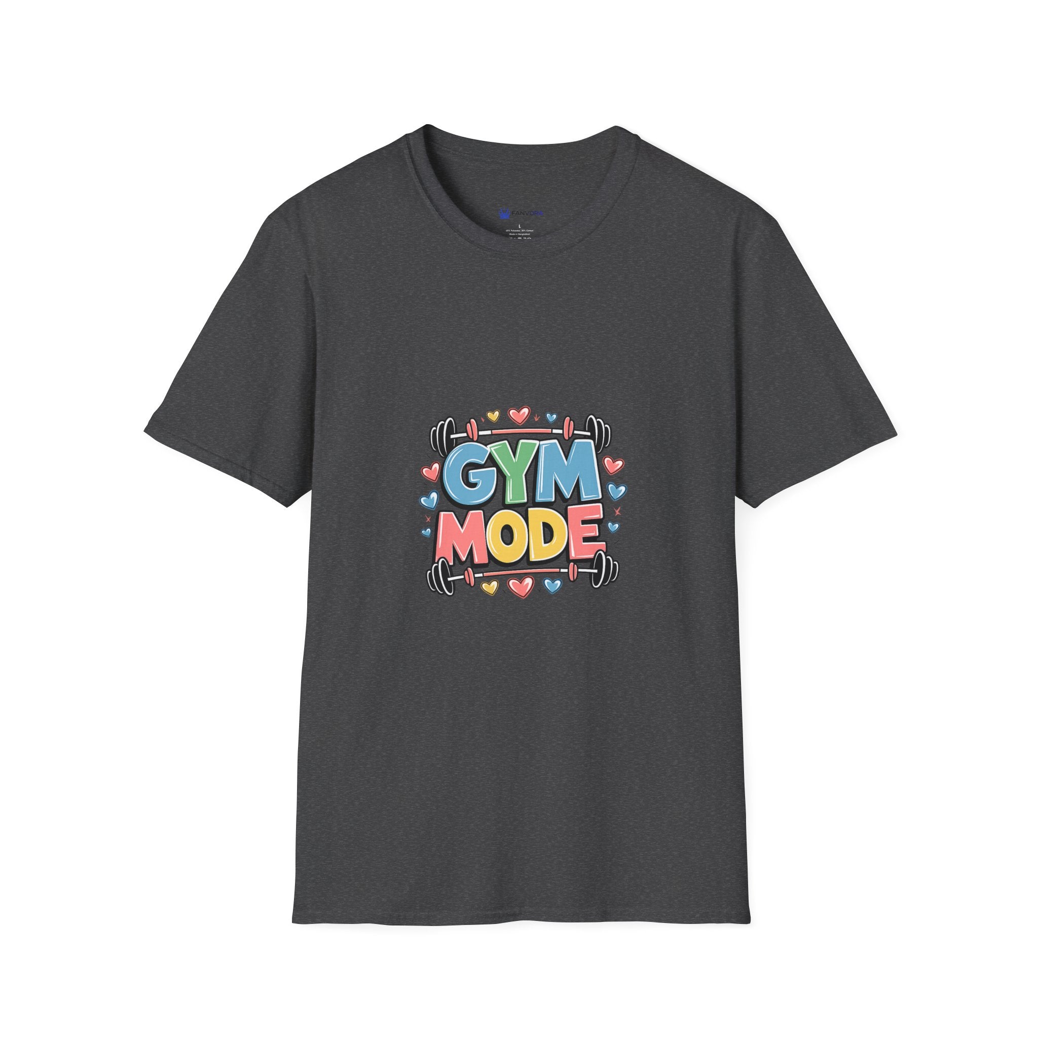 Gym Mode T-Shirt — Cute Barbell Fitness Tee for Gym Lovers
