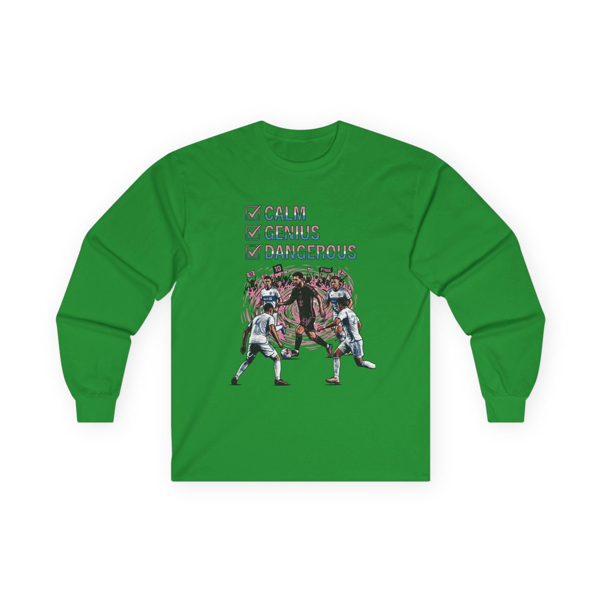 Long Sleeve Football Shirt – World Cup 2026 Fan Tee "Calm Dangerous Genius".