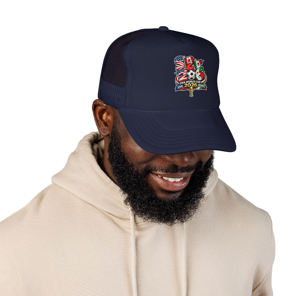 soccer cup 2026 Foam Trucker Hat — USA Soccer Patch Design