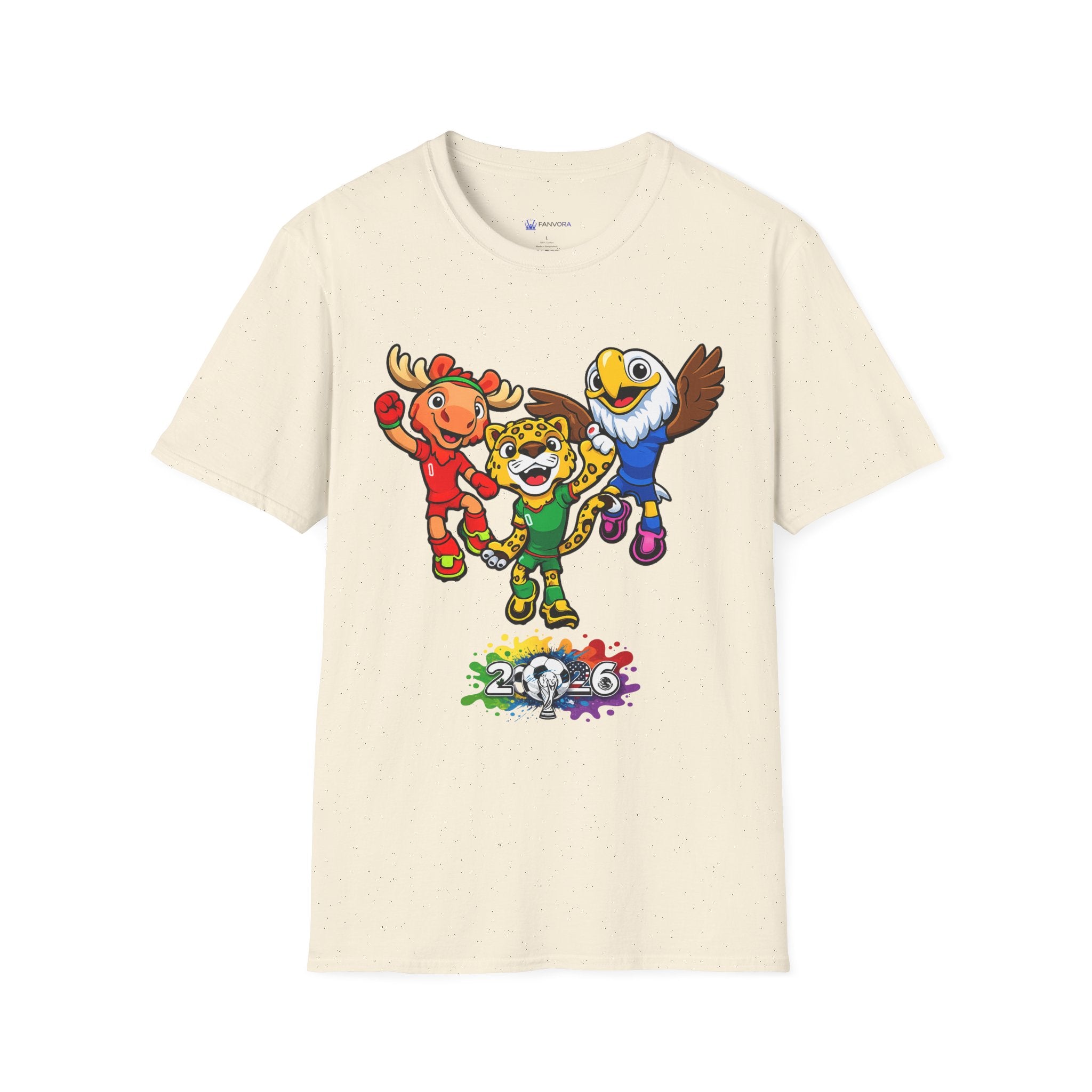 Kids Mascot Team T-Shirt — Cheerful Moose, Cheetah & Eagle Design