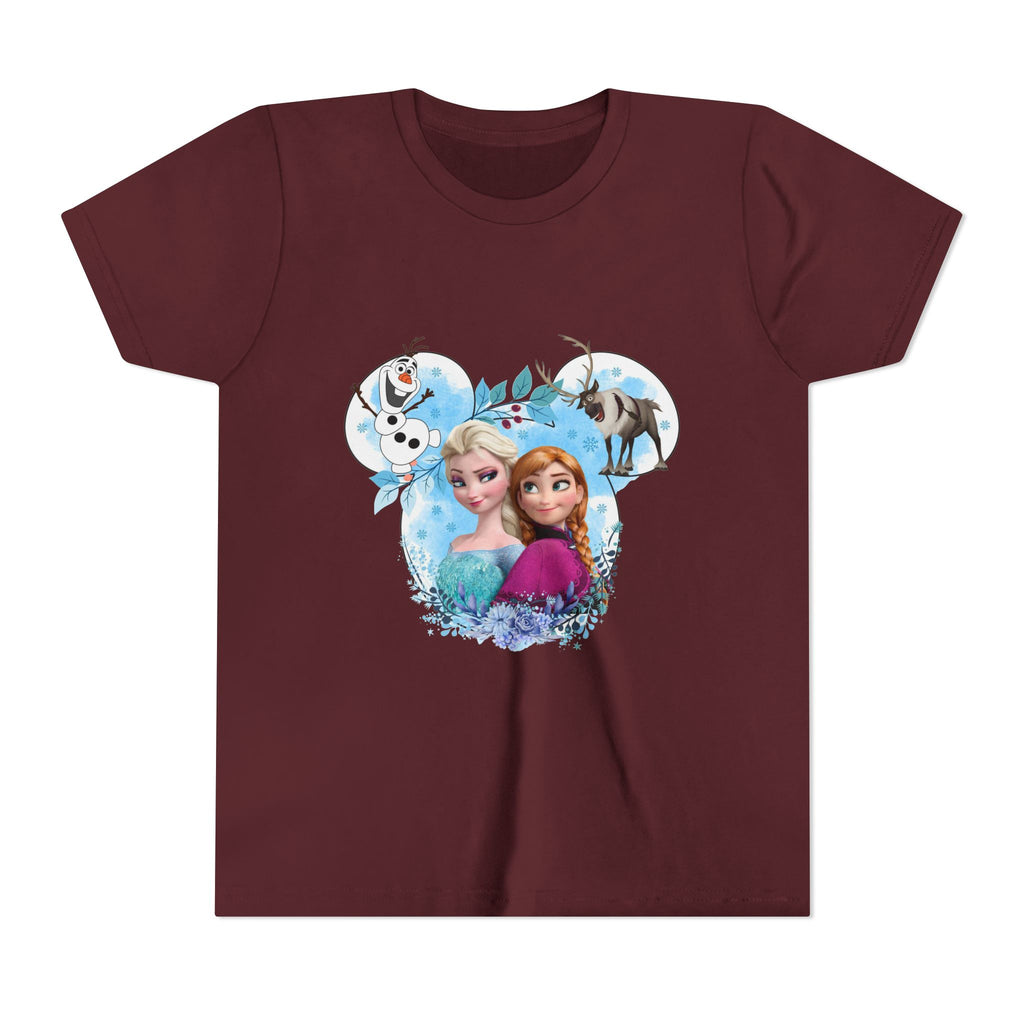 Girls' Frozen Princesses Youth Tee – Elsa & Anna Winter Friends Shirt