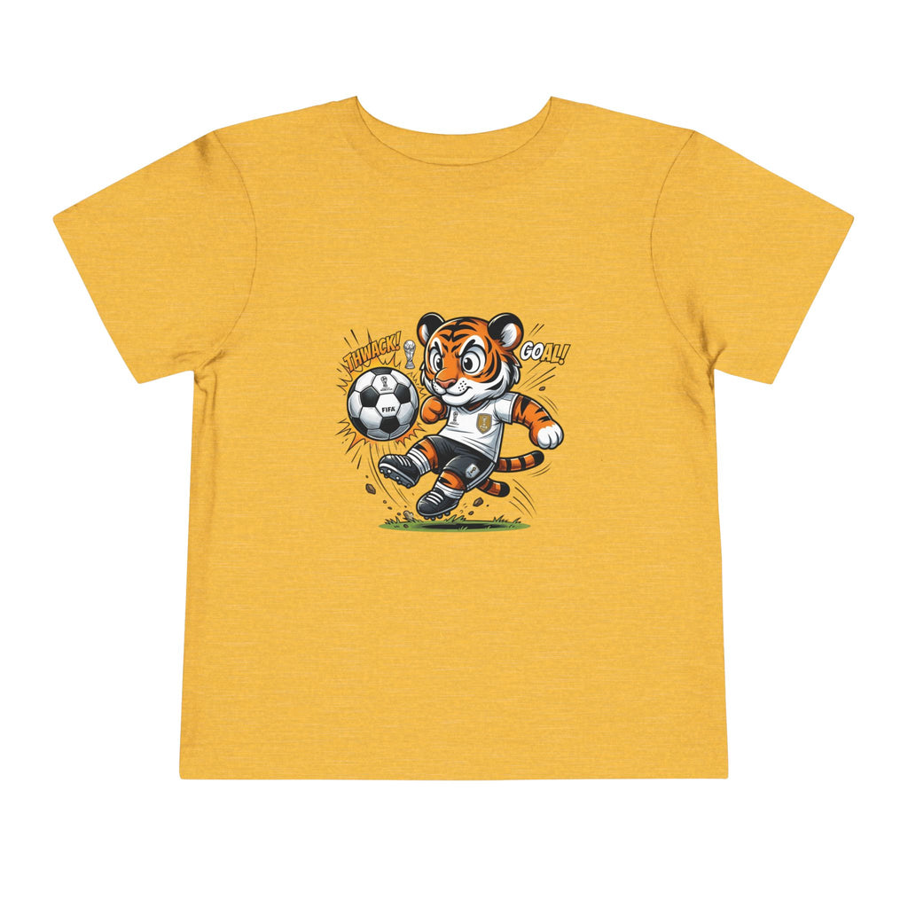 Toddler Soccer Tiger Tee — Cute Kicking Tiger Football Shirt for Kids