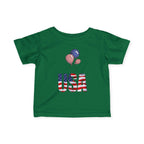 Infant Tee - USA Flag Balloons Graphic (Patriotic 4th of July Baby Shirt).