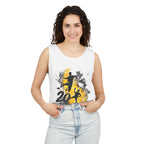 Soccer 2016 Player Silhouette Tank Top — Yellow Brushstroke Sports Vest.