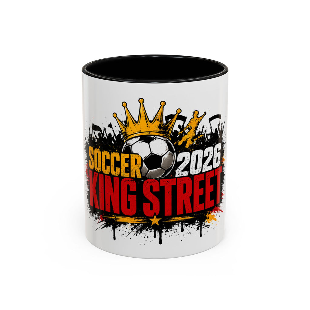 Soccer King Street 2026 Accent Coffee Mug — Crowned Soccer Ball Design (11/15oz)