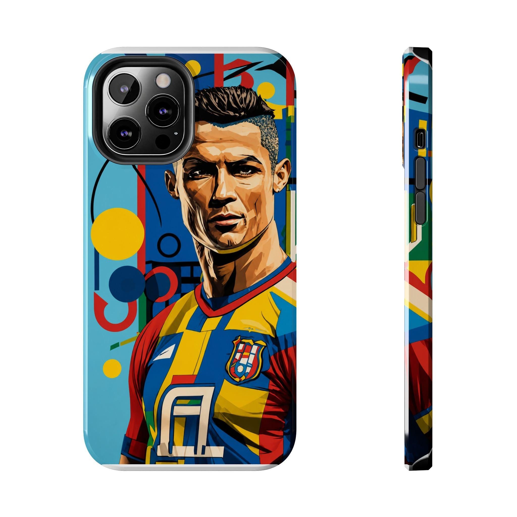 Portugal  legend Pop Art Tough Phone Case — Colorful Soccer Legend Protective Cover.
