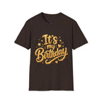 Birthday T-Shirt — "It's My Birthday" Gold Glitter Script Party Tee